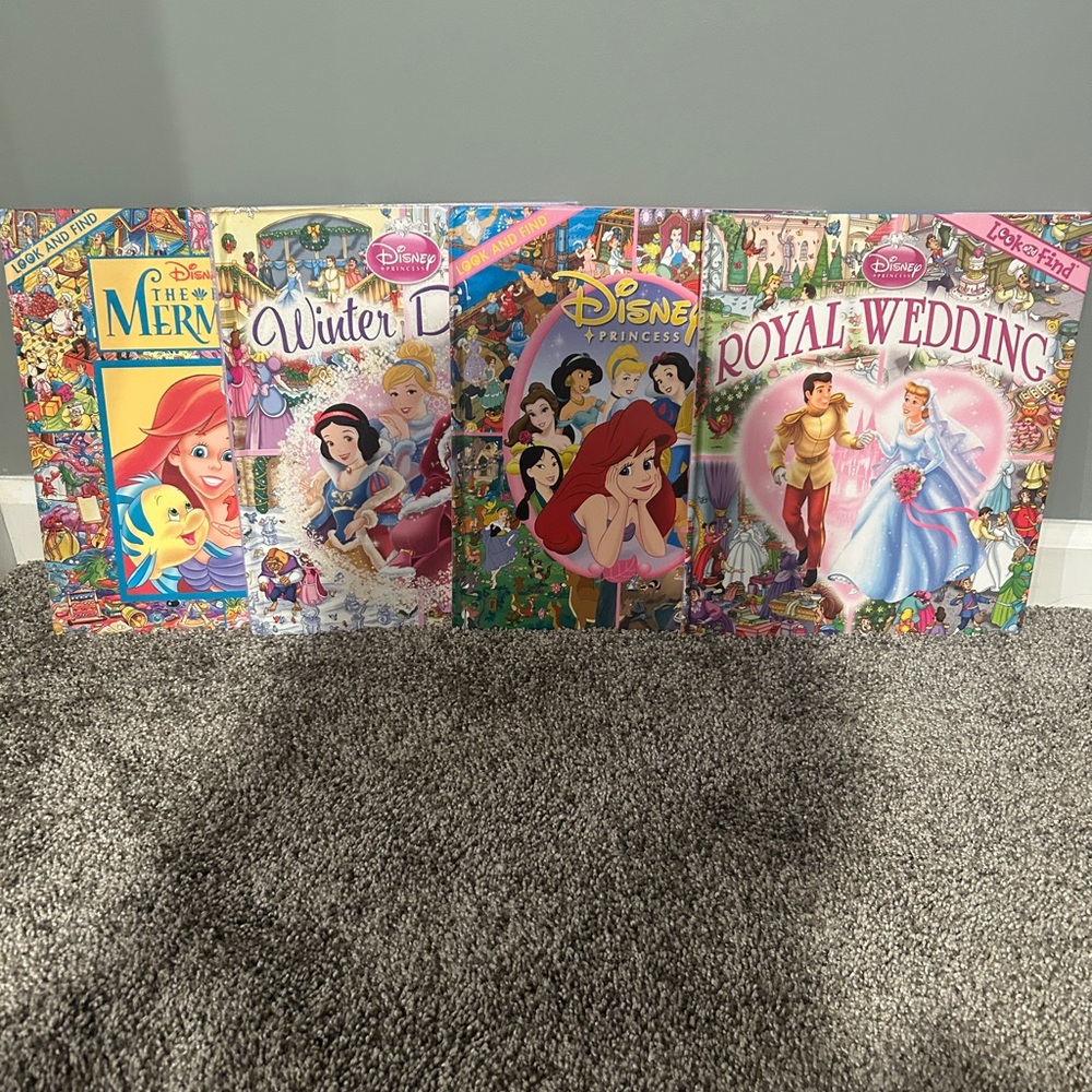 Disney Princess Look and Find Books Set of 4
